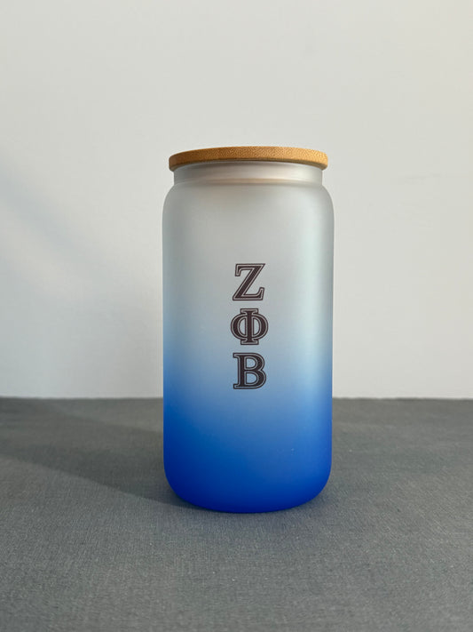 16oz Glass Cup with Bamboo Lid