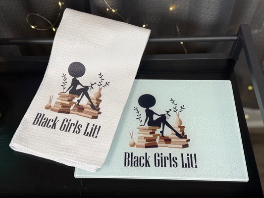 Black Girls Lit Bar Towel and Cutting Board