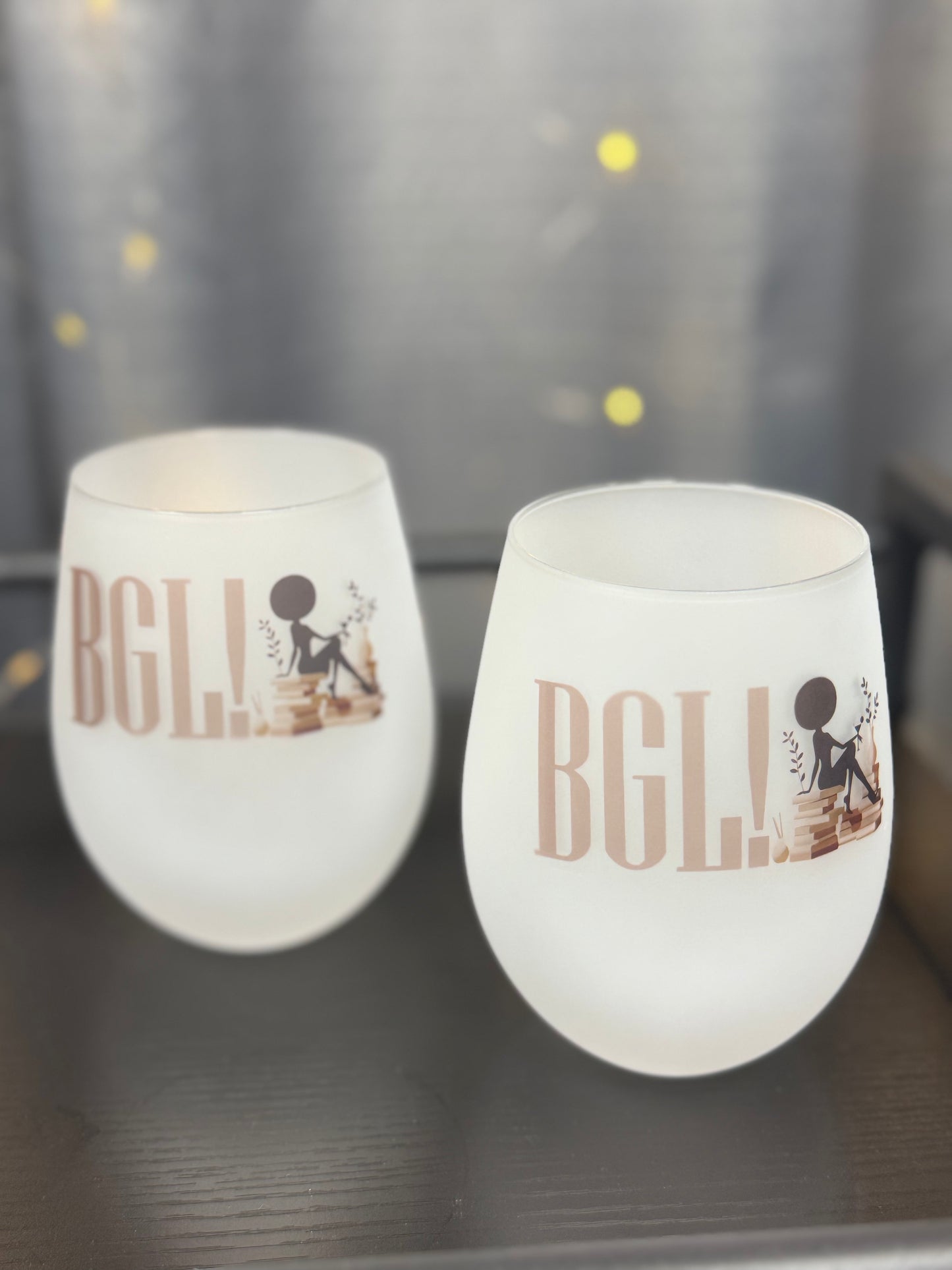 Black Girls Lit Stemless Wine Glass